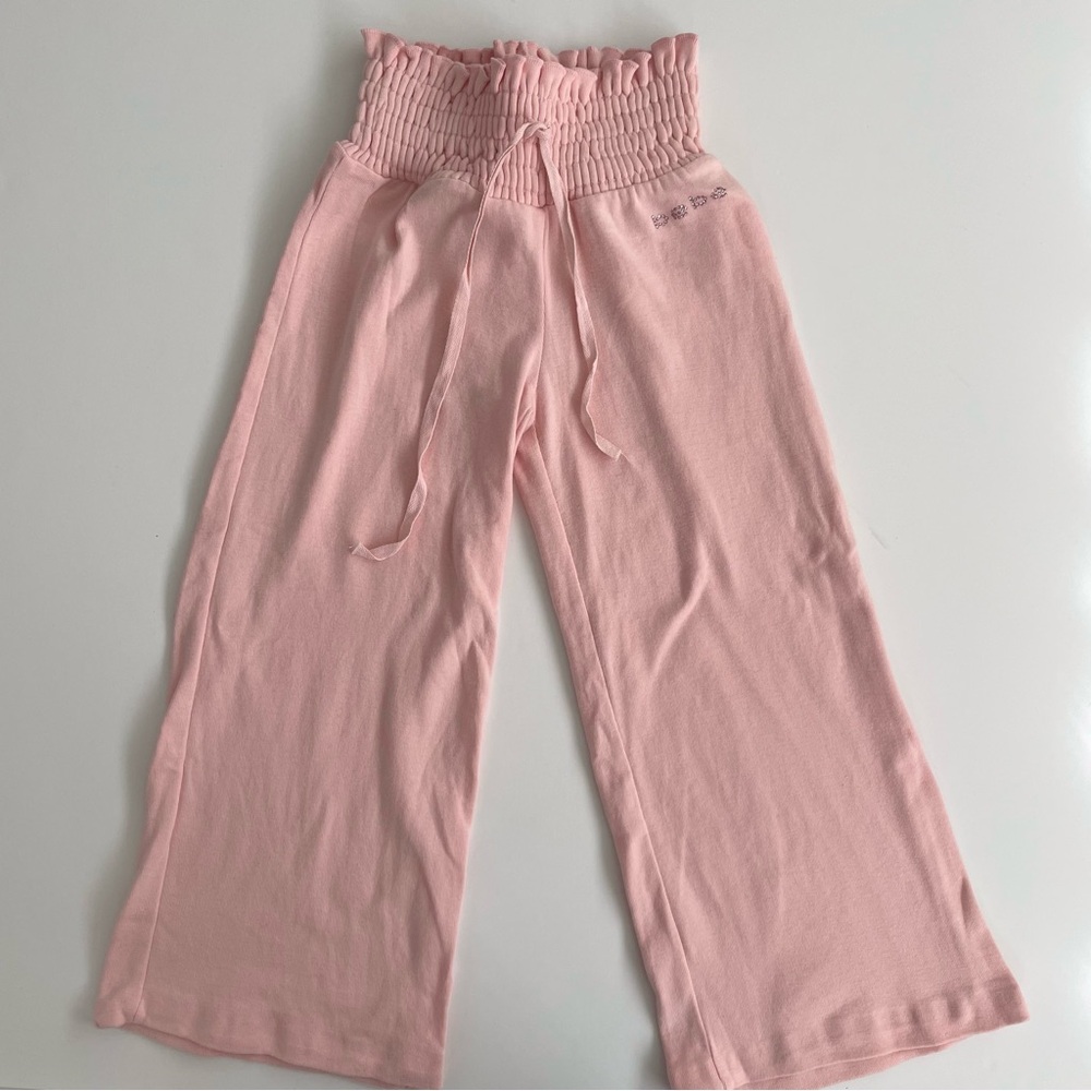 Vintage Y2K Bebe Baby Pink Smocked Capris